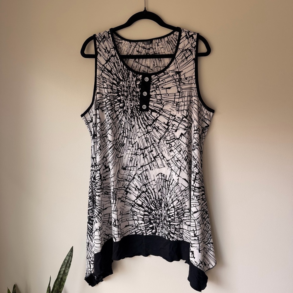Kaktus Monochrome Graphic Tank Top